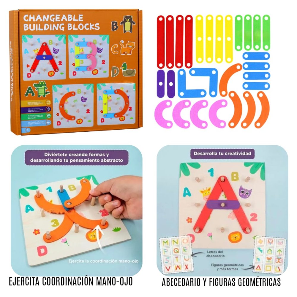 JUEGO DIDÁCTICO TABLERO LETRAS NÚMEROS